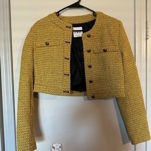 Zara Yellow and black cropped blazer